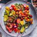 Tomato Salad with Tarragon Pesto & Pumpernickel Croutons