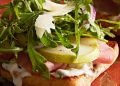 Open-Face Pear and Ham Ciabatta