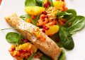 Salmon with Pomegranate-Orange Relish