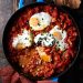 Mediterranean Egg and Tomato Skillet with Pita (Shakshouka)