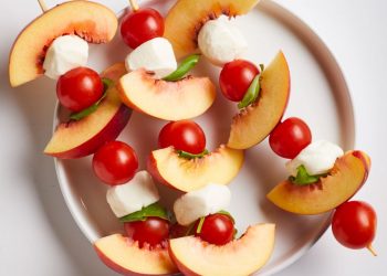 Peach Caprese Skewers