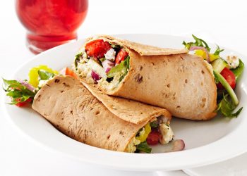 Mediterranean Veggie Wrap with Cilantro Hummus
