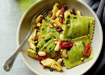 Mediterranean Ravioli with Artichokes & Olives