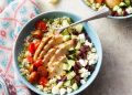 Greek Cauliflower Rice Bowls with Grilled Chicken